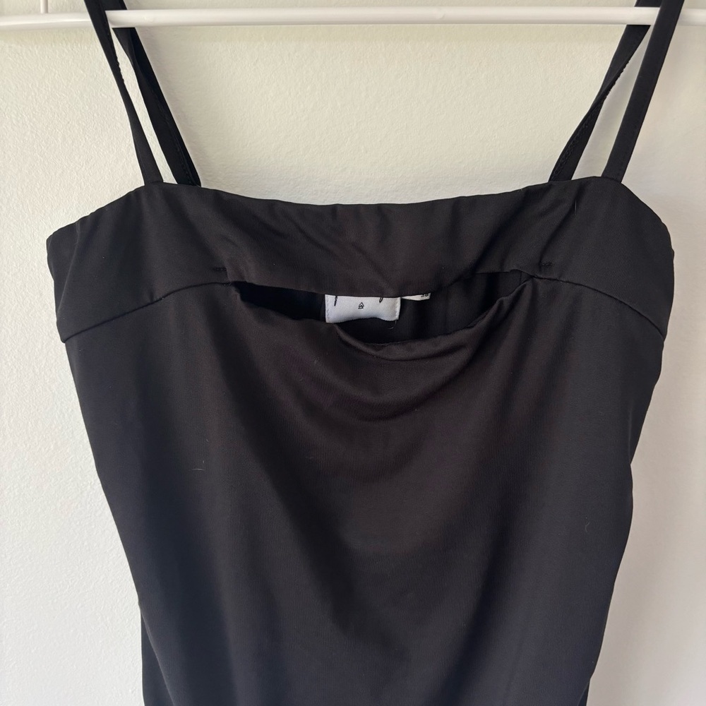 Princess Polly Black Body Suit Spaghetti Strap Cut Out Bodycon Fitted - Picture 2 of 8